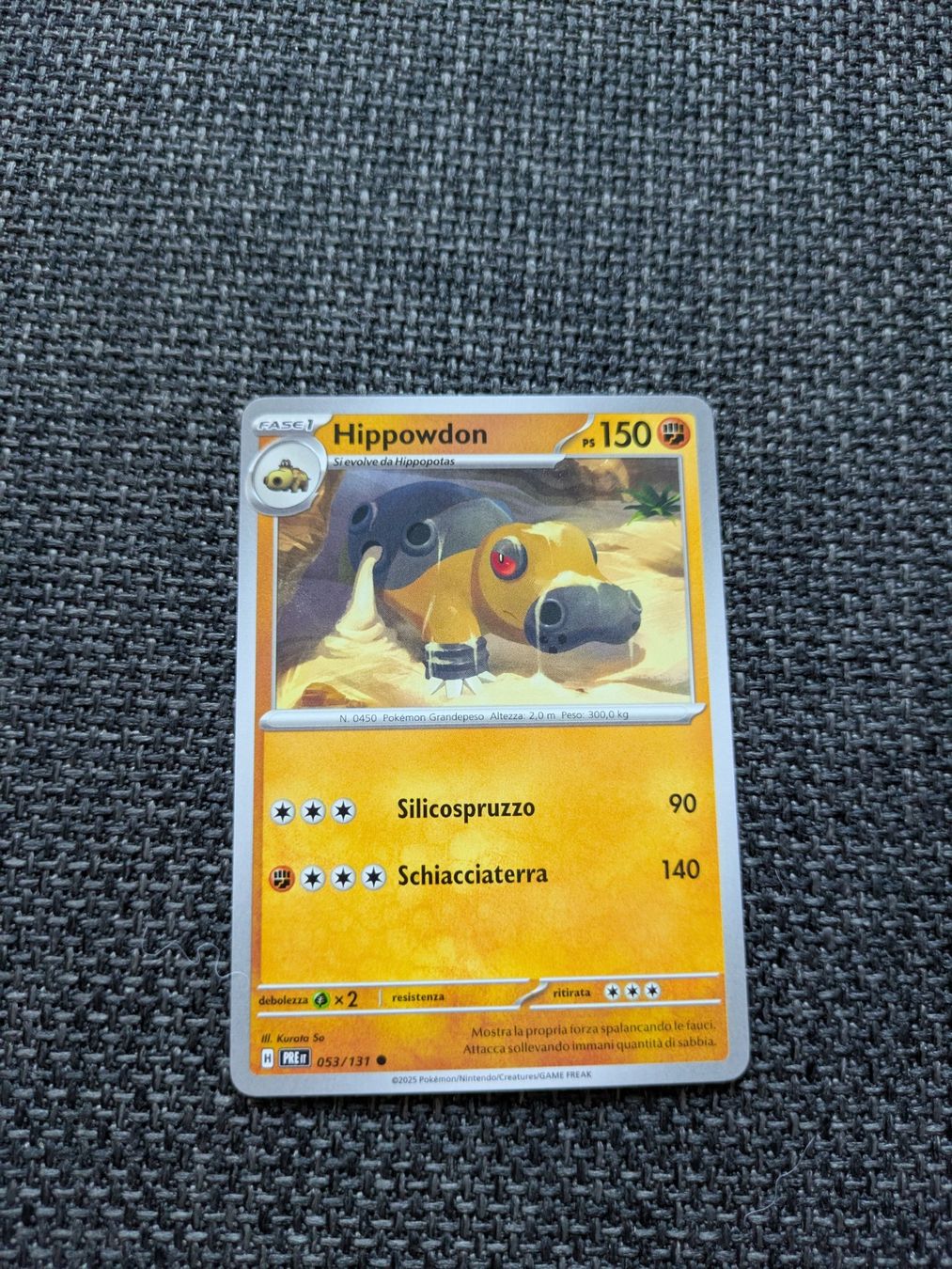 Pokémon Sammelbilder & Trading cards: HIPPOWDON, PRISMATIC EVOLUTIONS, 53, 2025, COM, ITA, NM/MT – Gebraucht aus Losone von AlpineLayer