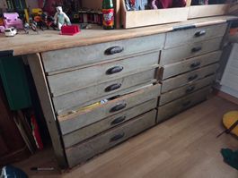 Scubladenschrank/ Kommode mit 14 Schubladen Vintage antik