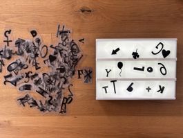 Lightbox mit Buchstaben