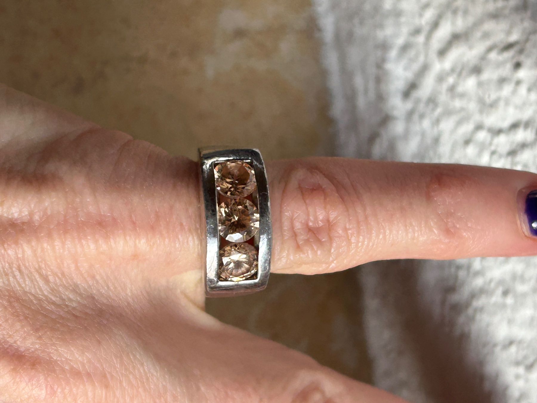 Anelli: Silber Ring Champagnerfarbe (49) – Usato da Dittingen venduto da Bijoubelle 2