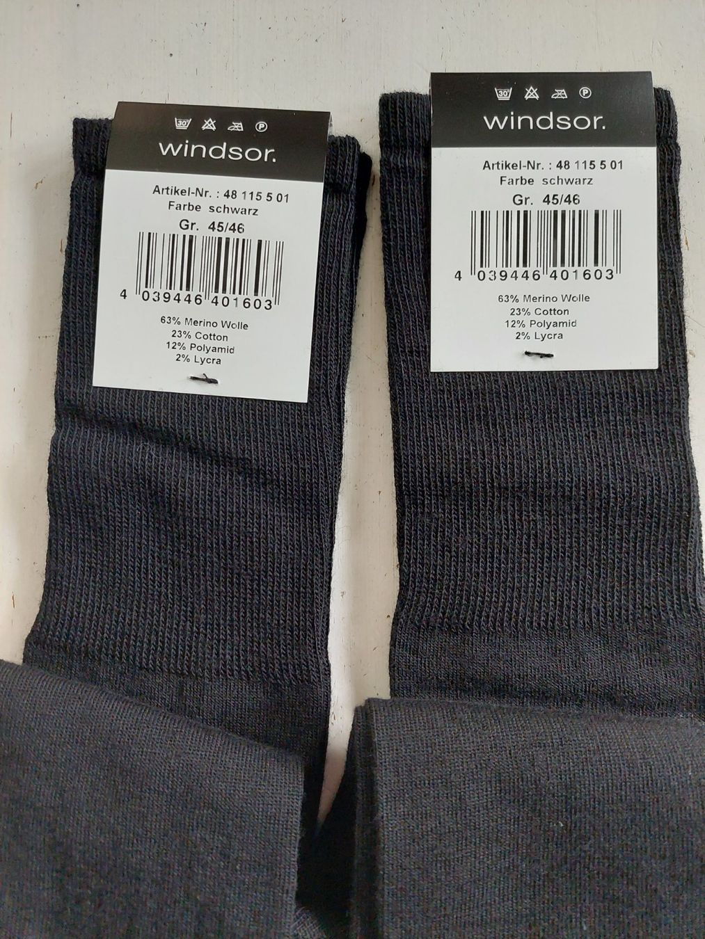 Calze: Windsor Socken lang 2er-Set Schwarz 45-46 – Nuovo e nell'imballaggio originale da Beckenried venduto da Havacola 5