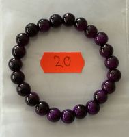 1 Stück Lila Edelsteinarmband, dehnbar.