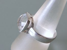 POMPIDOU Silber 925 Fingerring Bergkristall Gr. 56