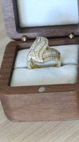 Bague cocktail croisée en Argent 925 plaqué or ! T51