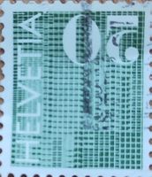 Briefmarke Schweiz 5 Rappen grün mit Stempel