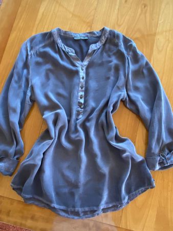 Damen Bluse Nile anthrazit/mauve langarm Grösse M