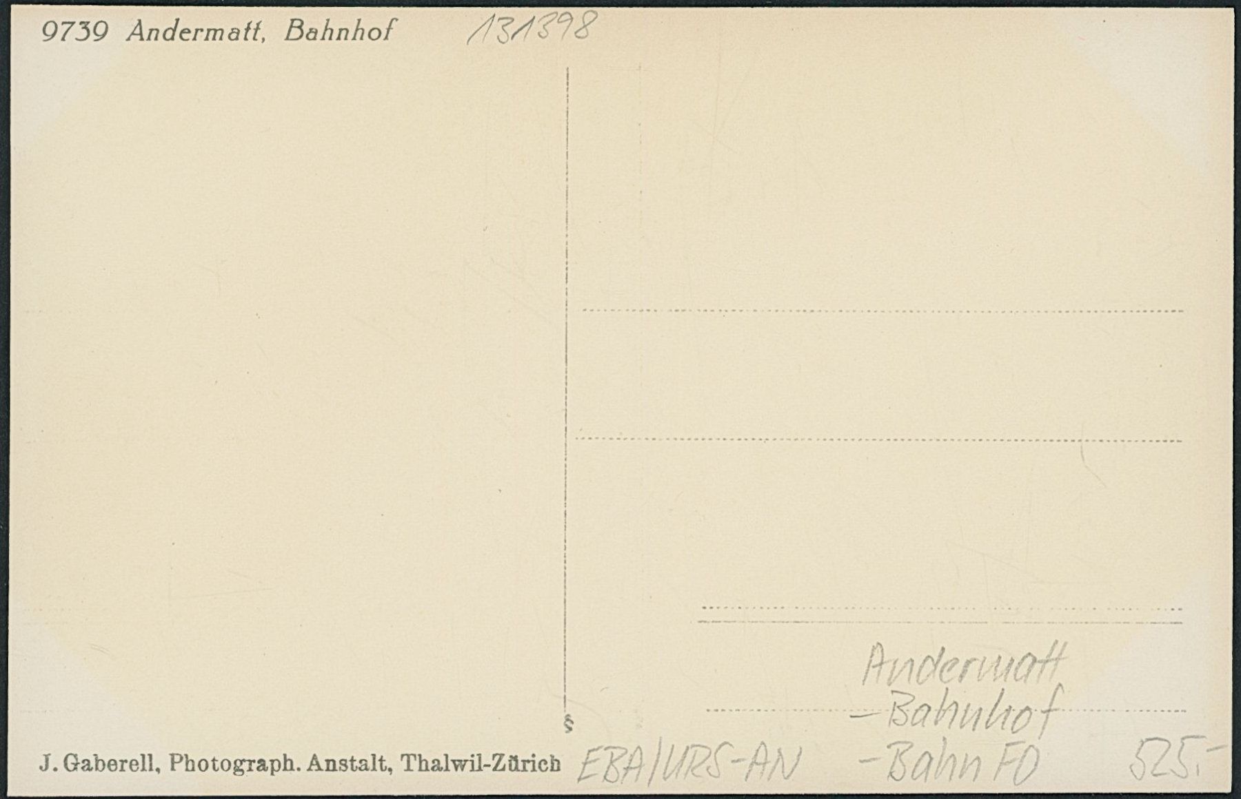 Cartoline postali: URS Andermatt - Bahnhof - Bahn FO – Nuovo (secondo la descrizione) da Schindellegi venduto da leecollect 1