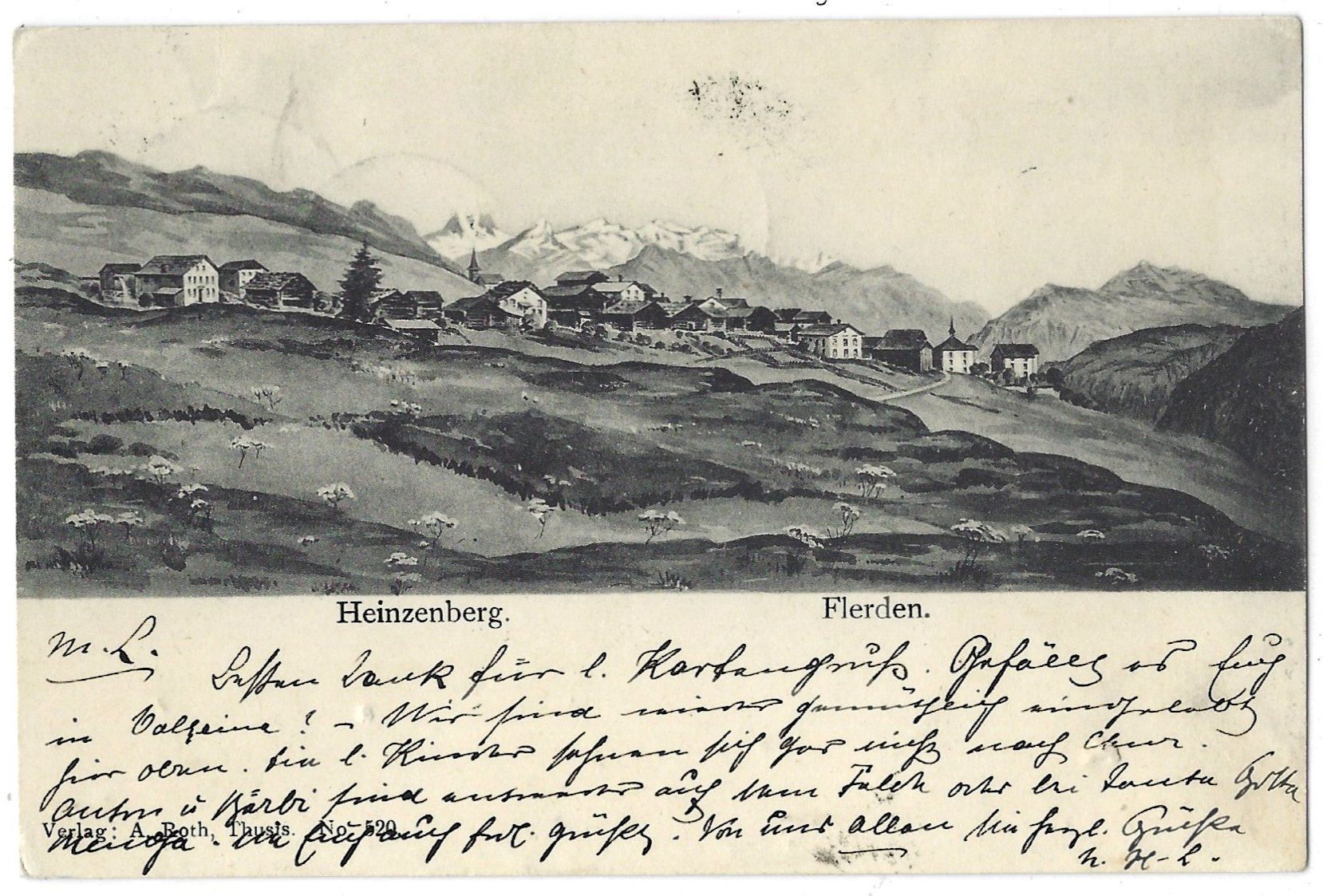 Cartoline postali: Heinzenberg.     Flerden. – Usato da Bütschwil venduto da Jackson1A