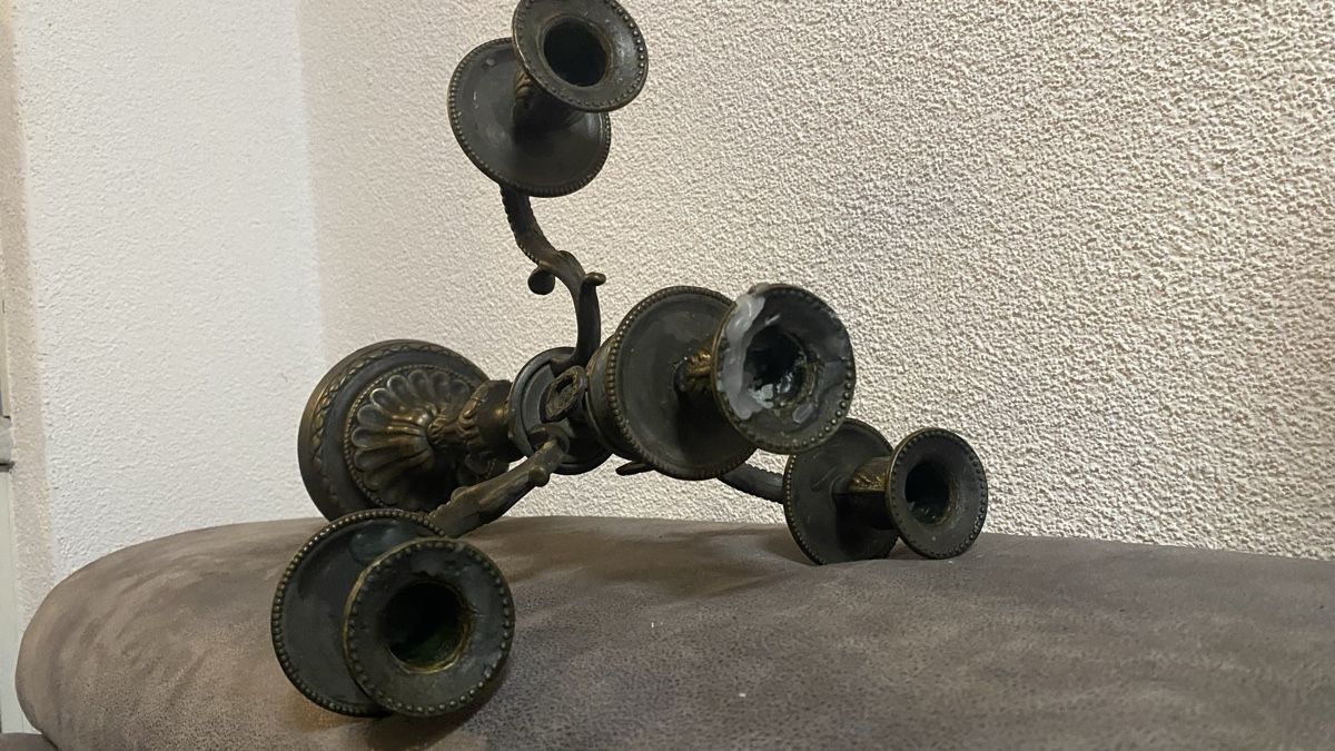 Portacandele: 4 armiger Kerzenständer/Kerzenhalter Messing/Bronze – Usato da Zürich venduto da Timi80 5