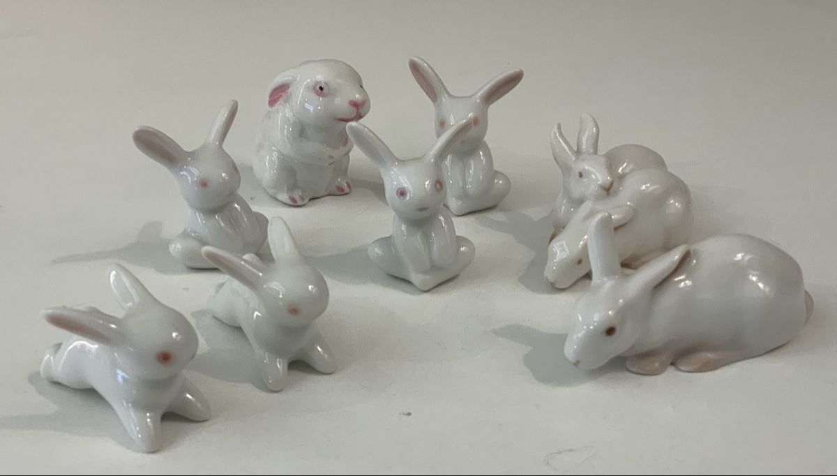 Statuette: 8 lapins albinos – Usato da rolle venduto da Tontonjulot