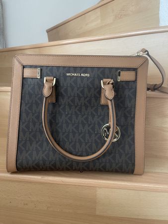 Tasche Michael Kors Logo Braun Leder Damen Handtasche