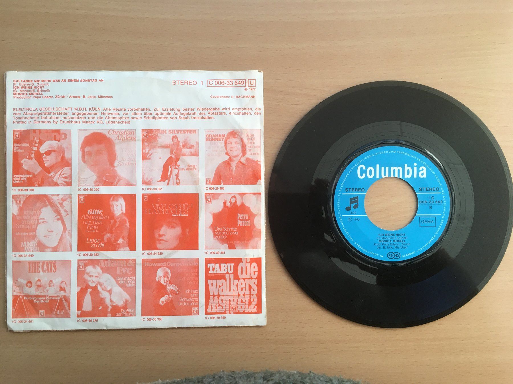 Dischi in vinile: Monica Morell – Single 45 RPM – Usato da Grenchen venduto da Kogi7 1