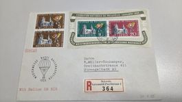 1955 Ballonflug mit Lausanne Block