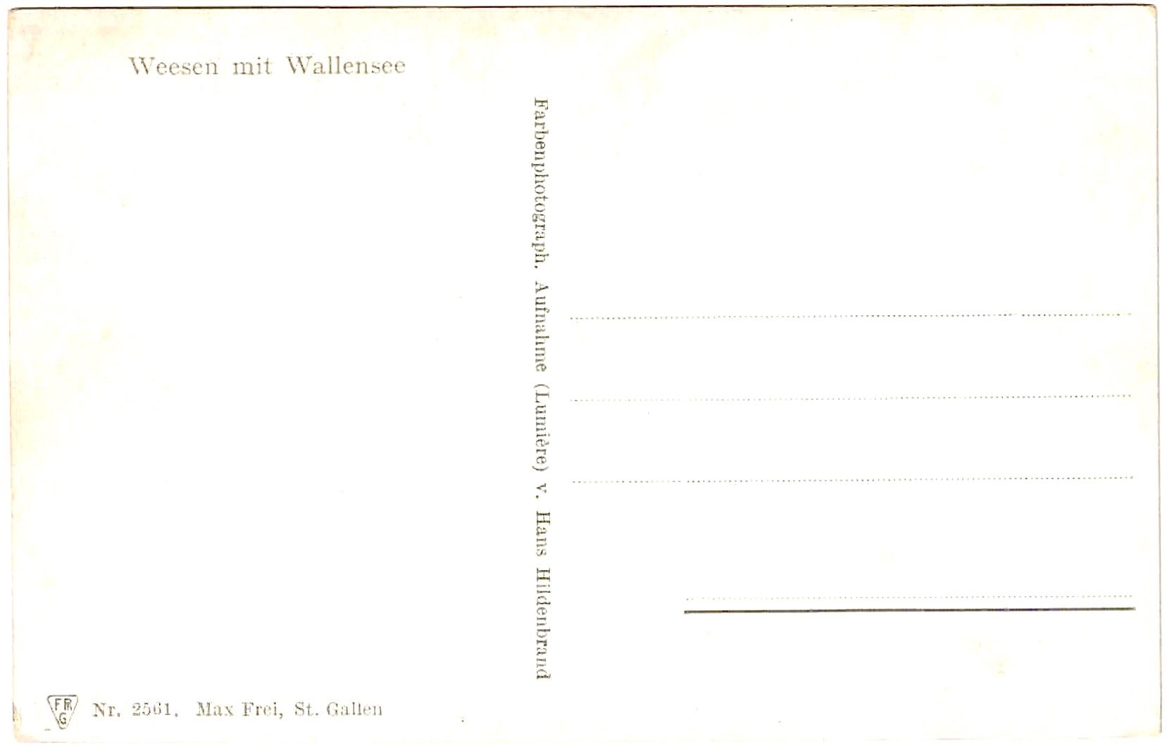 Ansichtskarten: WEESEN ca. 1910 (SG) – Gebraucht aus Oberdorf BL von Hopfehuepfer 1