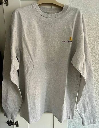 Carhartt L/S American Script T-Shirt  Grau, Grösse L