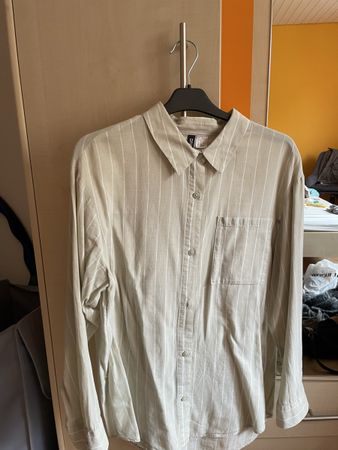 Hemd H&M gestreift beige langarm guter Zustand Grösse S