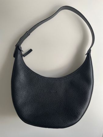 Longchamp Schultertasche Leder schwarz