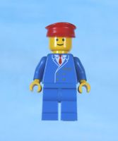 LEGO Minifigur Railway Employee 1, Blue Legs