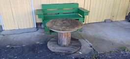 Mobilier de jardin palette,banc bois/Grüner Gartenpalettbank
