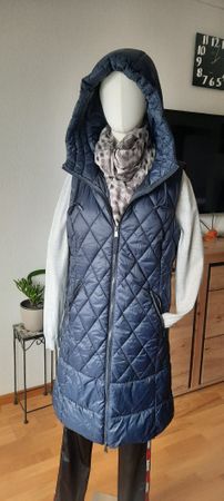 S.Oliver Steppweste mit Kapuze, Gr. 40, Dunkelblau, Top!