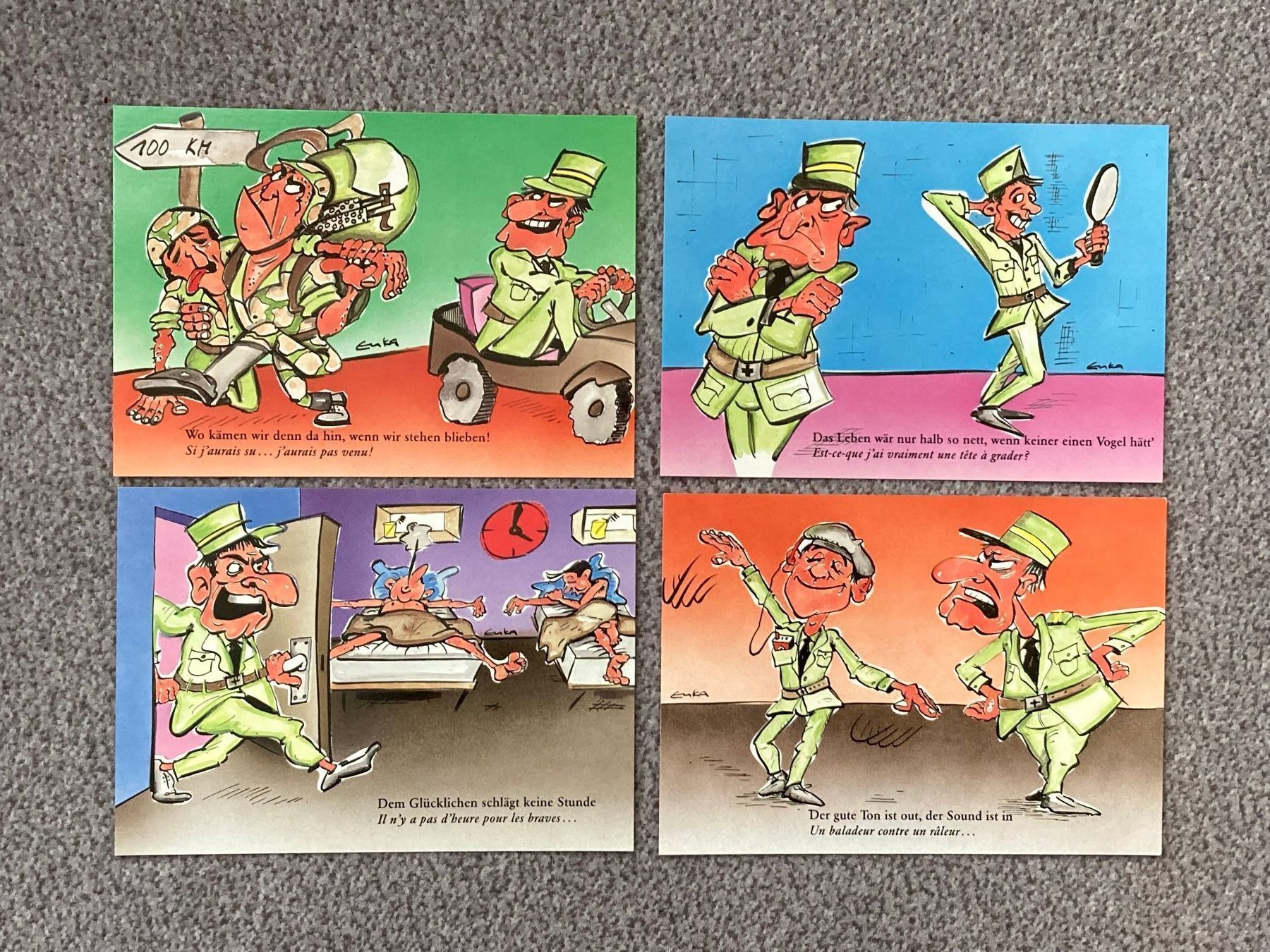 Cartoline postali: 4 Jux Postkarten Schweizer Armee - unzirkuliert – Usato da Brütten venduto da Hst1