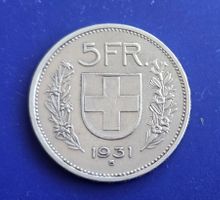 Silber 5 Fr. 1931 13* Abart