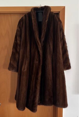 Manteau Vintage En Vison D'élevage Marron - Taille 44, Occasion En Très Bon état