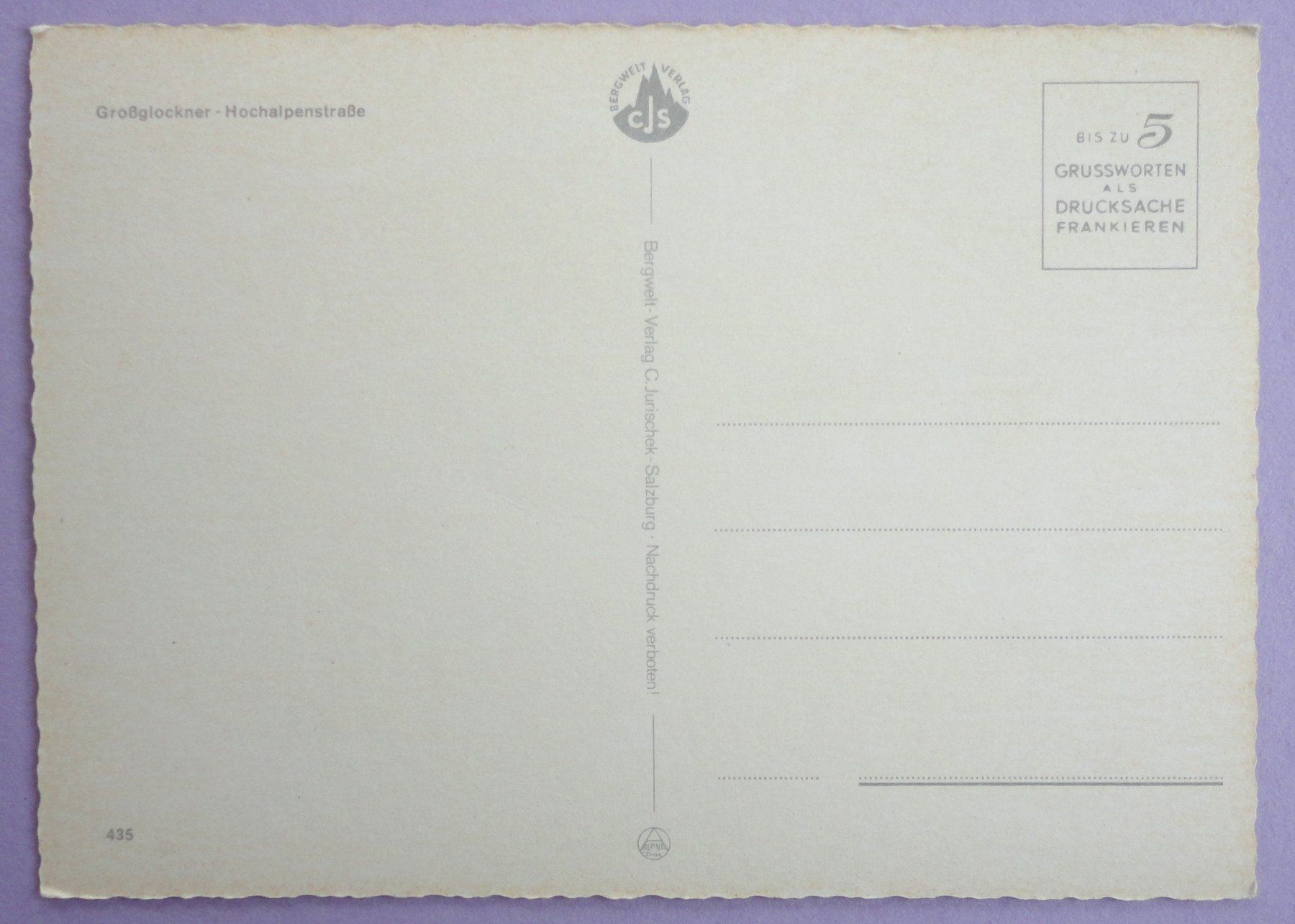 Cartoline postali: Grossglockner - Hochalpenstrasse – Usato da Fétigny venduto da Billy2miny 1