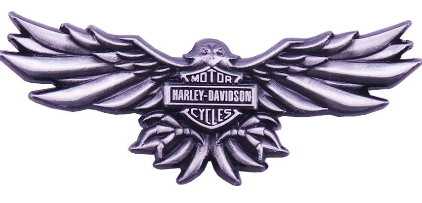 Harley-Davidson Broches & Aiguilles: Pin's Harley-Davidson Aigle Métal Argenté J122 – Neuf avec emballage d'origine à Allens par MADE.IN.ROCK.N.ROLL 1