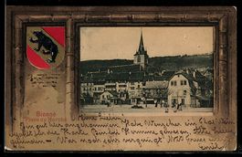 Passepartout-AK Bienne, Place du Marche,