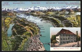 Forch, Gasthaus Krone, Alpen-Panorama mi
