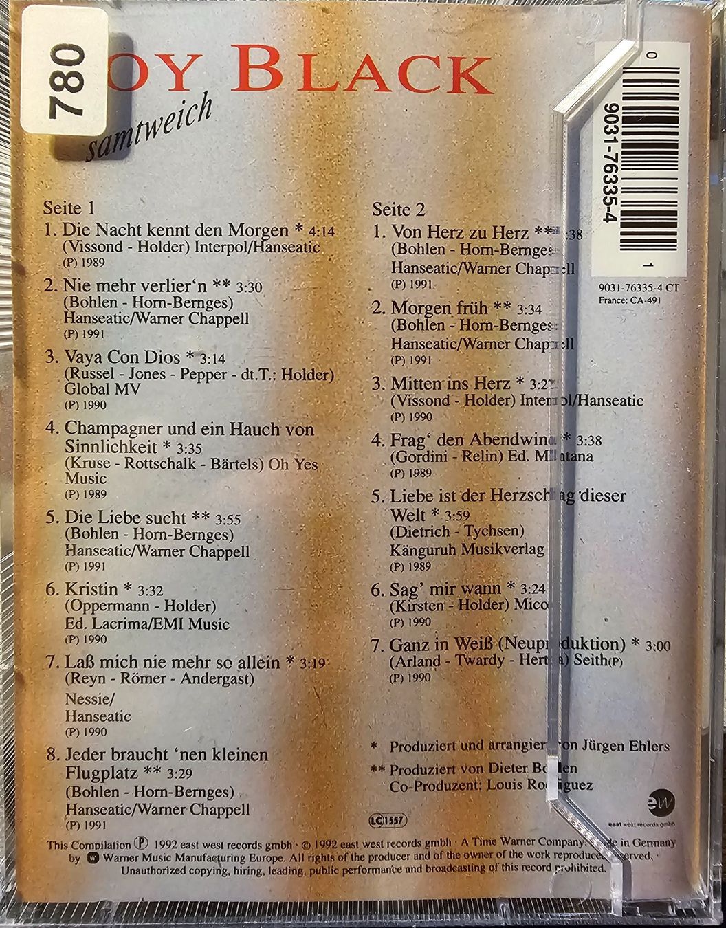 Musicassette: MC - Roy Black – Samtweich – Usato da Wahlen b. Laufen venduto da Cg10 1