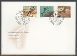2010, FDC, Sauriervorkommen in der Schweiz (Nr. 1359–1361)
