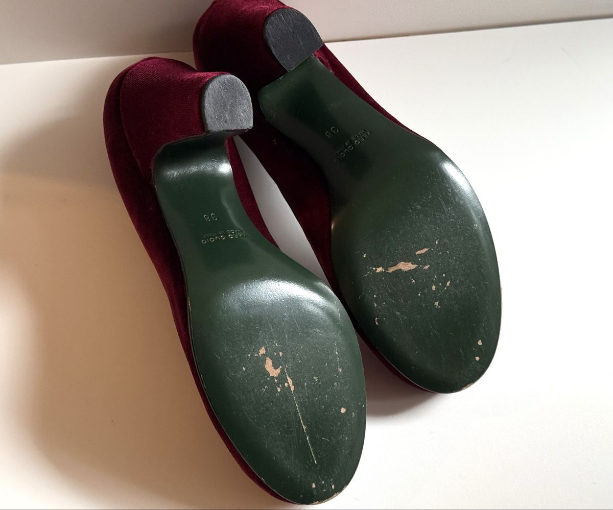 Scarpe da donna: Deimille Vintage Samt Pumps, Bordeauxrot, Grösse 38 – Nuovo (secondo la descrizione) da Winterthur venduto da Me_sell_buy 3