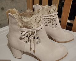 Lascana High Heel Stiefelette Gr. 41 Farbe beige