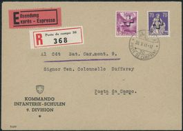 BVW Bundesverwaltung -Express R Brief - BFr - Militärstempel