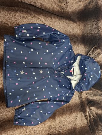 Gr 110 Migros Kids Regenjacke ungefüttert blau mit Sternen 