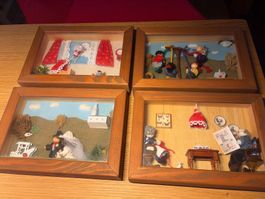 4 Bilder unikat Lebenslauf , Baby, Kindh.Hochz Lebensabend