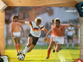 Seltenes Adidas Werbeplakat BRD-Holland / Klinsmann 1988/89