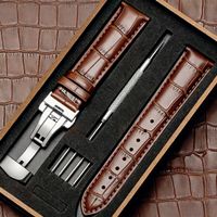 Bracelet de montre PAPILLON en cuir  complet neuf 20 mm