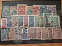 Briefmarken weltweit auf Karte C6 Zustand gem. Bild
