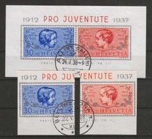 1937 : Pro Juventute Block + Einzelwerte