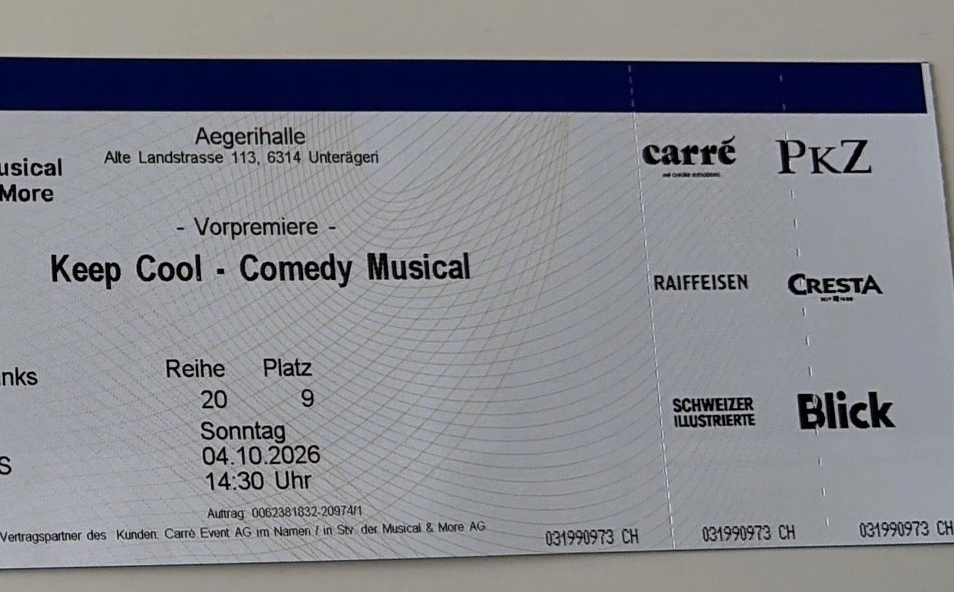 Tickets: Keep Cool 2 Tickets – Neu und originalverpackt aus Luzern von gum_22xg 1