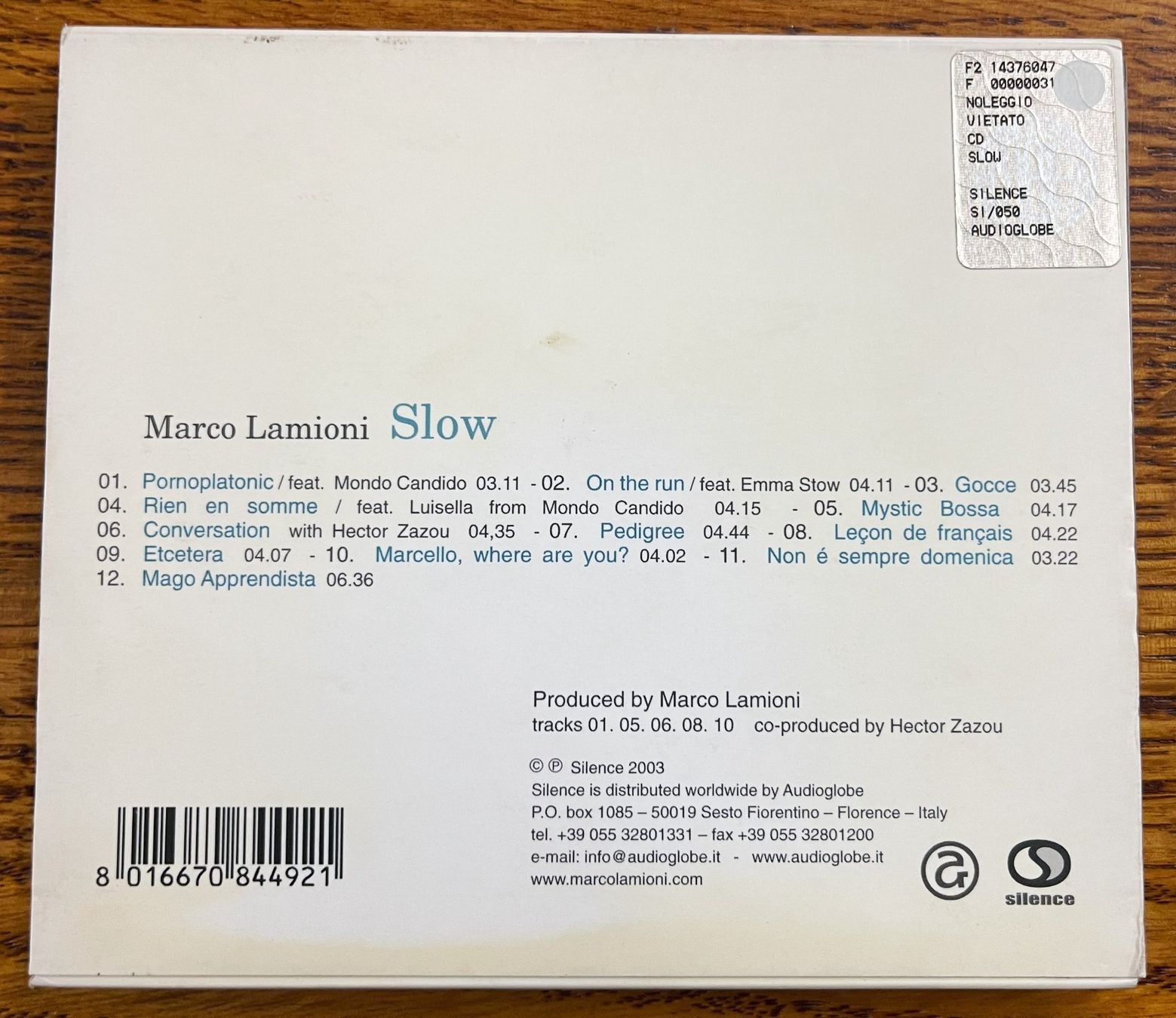 CD: Marco Lamioni . Slow CD – Usato da Oftringen venduto da Vucki 1