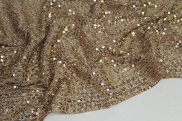 ***AUSVERKAUF*** Stoff Pailletten beige/gold