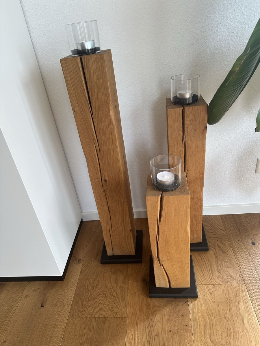 Portacandele: Kerzenständer Massivholz 3-er Set – Nuovo (secondo la descrizione) da Untersiggenthal venduto da rolisevi