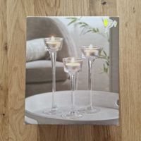 Kerzenständer Glas, für Teelichter, 3er Set