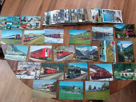 200 verschiedene Eisenbahn-Ansichtskarten Schweiz