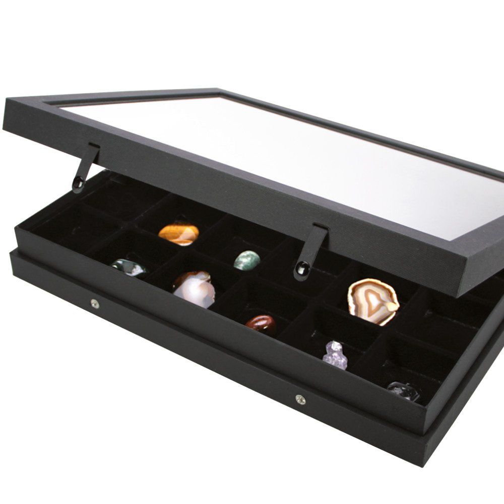Vetrine: SAFE Black Edition Sammlervitrine mit Glas und 24 Fächern – Nuovo e nell'imballaggio originale da Bempflingen venduto da SAFE-Album 1