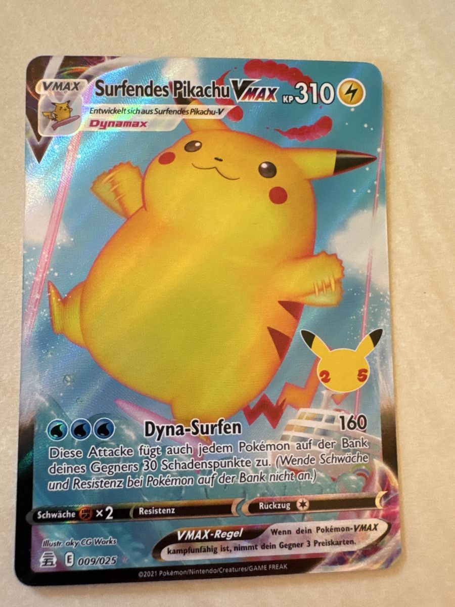 Pokémon Sammelbilder & Trading cards: Surfendes Pikachu 009 aus 25 Celebration ab Fr. 1.- – Gebraucht aus Flüh von LucaK